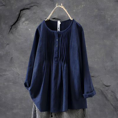 Katinka™ | Stylish Pleated Button-Down Tunic