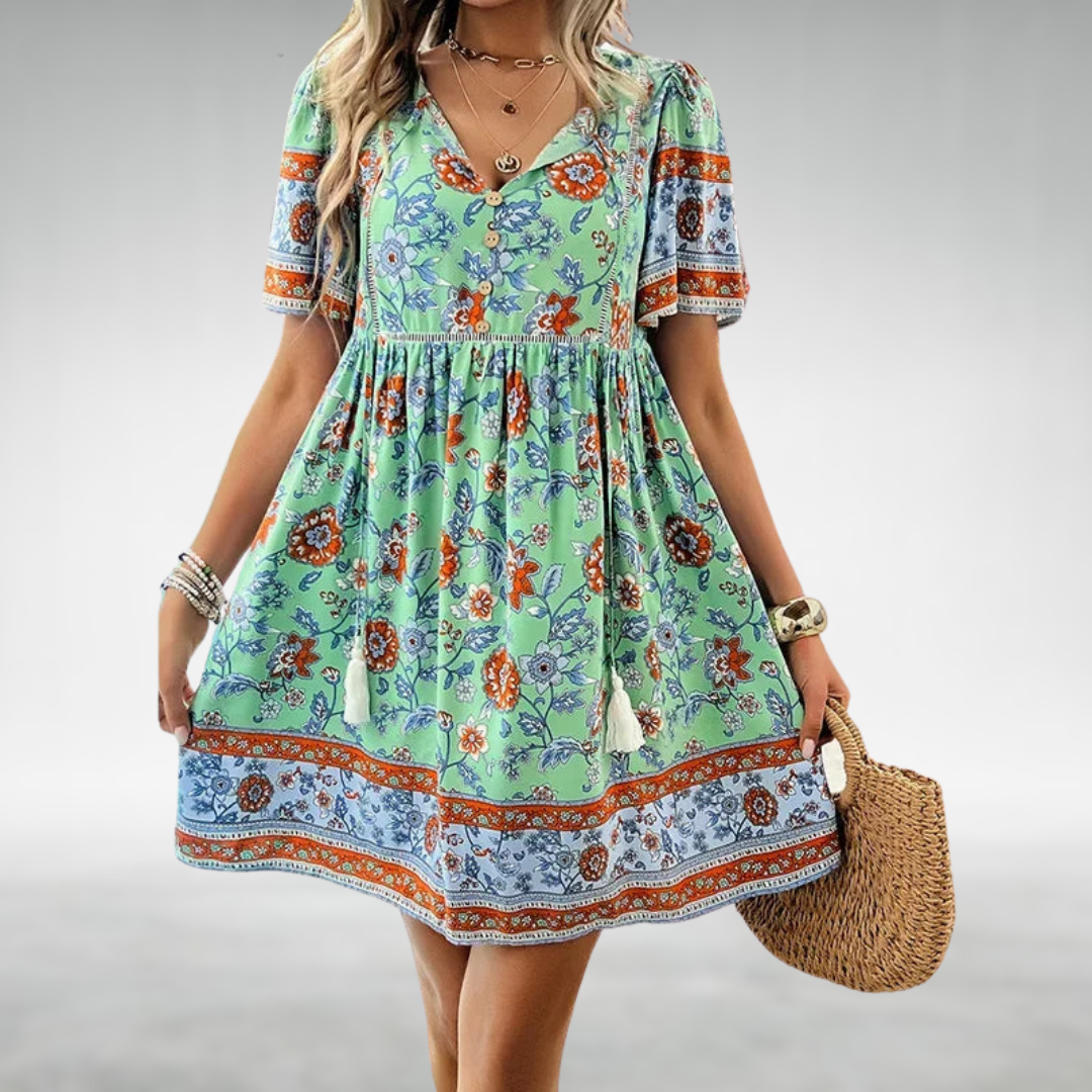 Veronica™ | Floral V-Neck Dress
