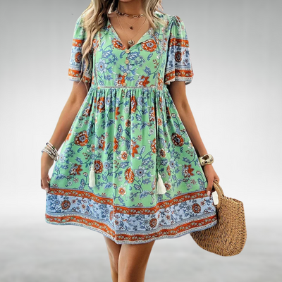 Veronica™ | Floral V-Neck Dress