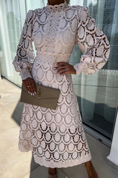 Elizabeth™ | Chic Lace High Neck Dress