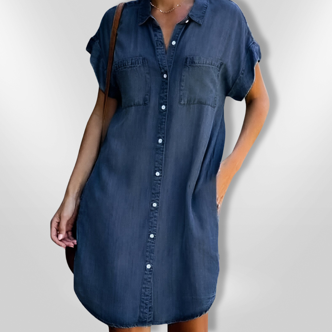 Paulina™ | Stylish Button-Down Shirt Dress