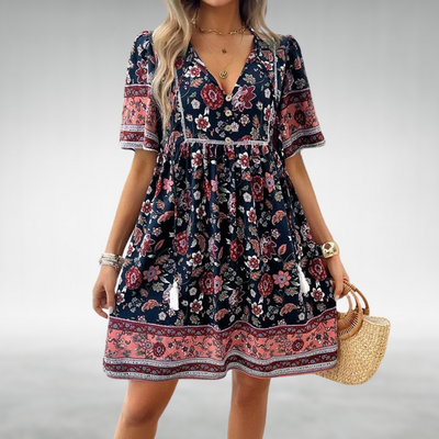 Veronica™ | Floral V-Neck Dress