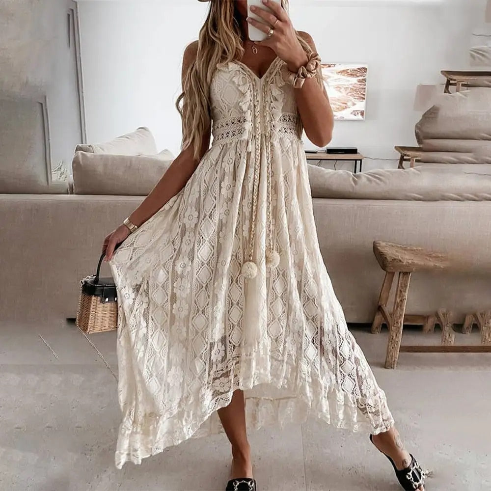 Stine | Stylish Lace Maxi Dress