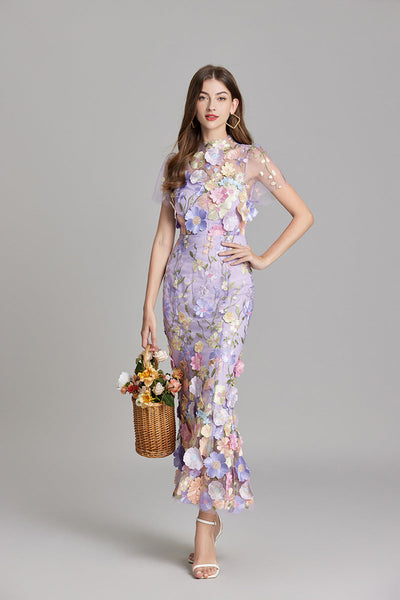 Andrea ™ | Sheer Embroidered Maxi Dress