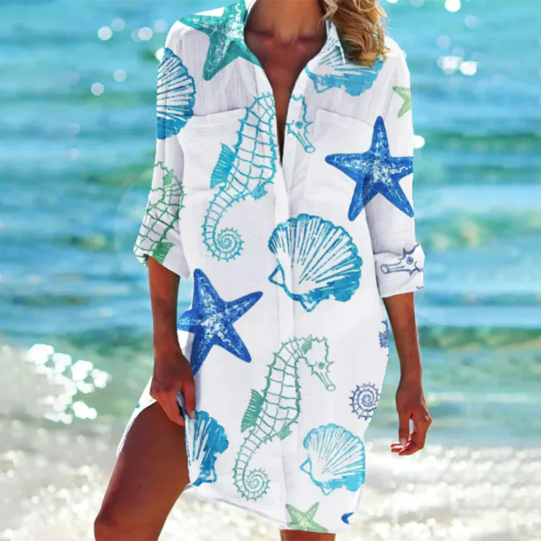Imogen | Vibrant Tie-Dye Beach Shirt Dress