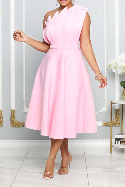 Natalia | Stylish One-Shoulder Midi Dress