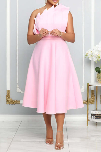 Natalia | Stylish One-Shoulder Midi Dress