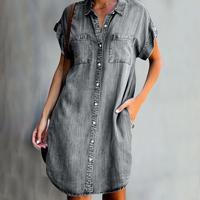 Delight™ | Effortless Denim Button-Up Dress