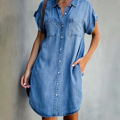 Delight™ | Effortless Denim Button-Up Dress