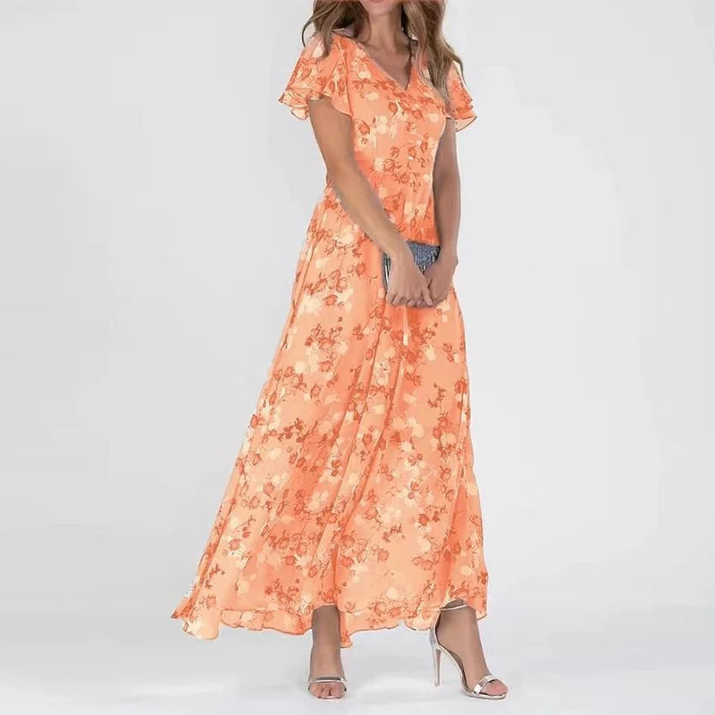 Christa™ | Elegant V-Neck Maxi Dress
